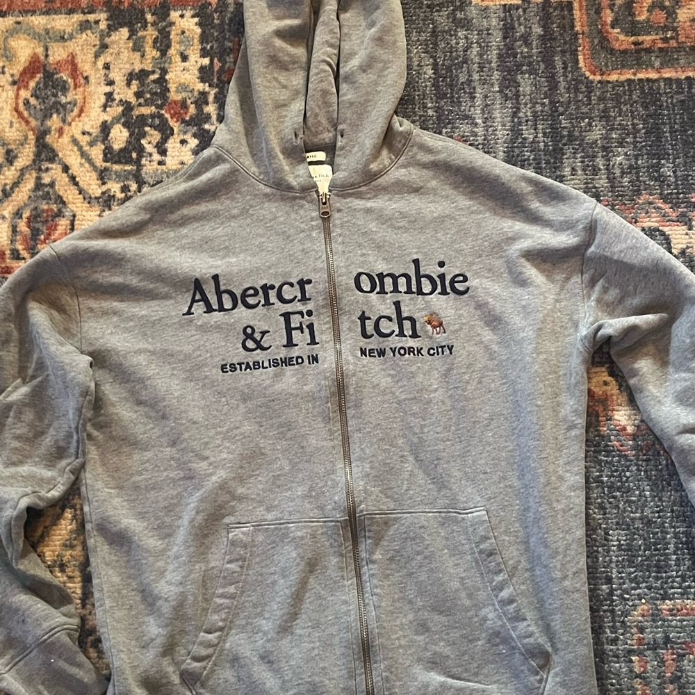 Abercrombie & Fitch Heather Gray Fleece Hoodie